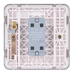 Schneider Electric Lisse Deco 10AX 1-Gang Intermediate Switch Brushed Stainless Steel with White Inserts 7 Schneider Electric Lisse Deco 10AX 1-Gang Intermediate Switch Brushed Stainless Steel with White Inserts -Sockets Sales Store 456FF A2