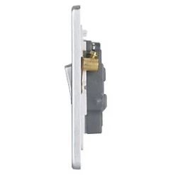 Schneider Electric Ultimate Low Profile 10A 1-Gang 3-Pole Fan Isolator Switch Brushed Chrome with White Inserts -Sockets Sales Store 4650J A2