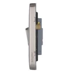 Schneider Electric Lisse Deco 10AX 2-Gang 2-Way Light Switch Brushed Stainless Steel with Black Inserts -Sockets Sales Store 480CC A2