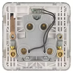 Schneider Electric Lisse Deco 50A 1-Gang DP Cooker Switch Polished Chrome with LED with White Inserts -Sockets Sales Store 483FF A3