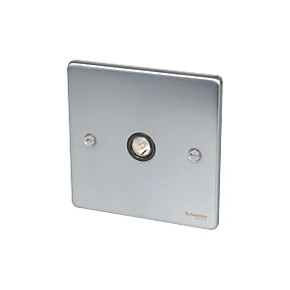 Schneider Electric Ultimate Low Profile Coaxial TV / FM Socket Brushed Chrome with Black Inserts 3 Schneider Electric Ultimate Low Profile Coaxial TV / FM Socket Brushed Chrome with Black Inserts