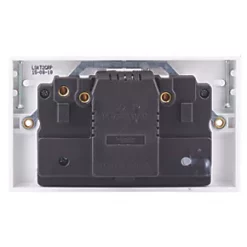 Schneider Electric Exclusive Square Edge 30mA 2-Gang Unswitched Passive RCD Socket White -Sockets Sales Store 497JT A3