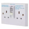 Schneider Electric Exclusive Square Edge 30mA 2-Gang Unswitched Passive RCD Socket White -Sockets Sales Store 497JT P