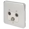 Schneider Electric Lisse Deco 1-Gang Triplex Multimedia Socket Polished Chrome with White Inserts -Sockets Sales Store 517FF P