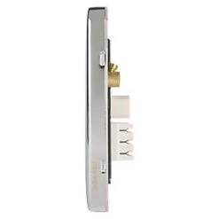 Schneider Electric Lisse Deco Slave Telephone Socket Polished Chrome with Black Inserts -Sockets Sales Store 540FF A2