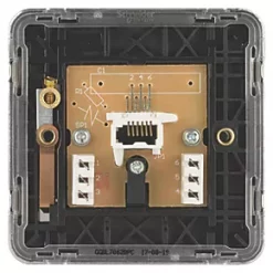 Schneider Electric Lisse Deco Slave Telephone Socket Polished Chrome with Black Inserts -Sockets Sales Store 540FF A3