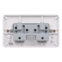 Schneider Electric Lisse 13A 2-Gang Unswitched Plug Socket White -Sockets Sales Store 5422J A3