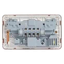 Schneider Electric Lisse Deco 13A 2-Gang SP Switched Socket + 2.1A 2-Outlet Type A USB Charger Copper with White Inserts -Sockets Sales Store 550HX A3
