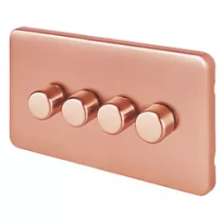 Schneider Electric Lisse Deco 4-Gang 2-Way Dimmer Switch Copper