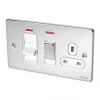 Schneider Electric Ultimate Low Profile 45A 2-Gang DP Cooker Switch & 13A DP Switched Socket Polished Chrome with Neon with White Inserts 2 Schneider Electric Ultimate Low Profile 45A 2-Gang DP Cooker Switch & 13A DP Switched Socket Polished Chrome with Neon with White Inserts -Sockets Sales Store 5764J P