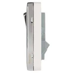 Schneider Electric Lisse Deco 13A 1-Gang SP Switched Socket + 2.1A 2-Outlet Type A USB Charger Polished Chrome with White Inserts -Sockets Sales Store 576FF A2