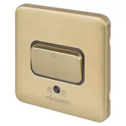 Schneider Electric Lisse Deco 10A 1-Gang 3-Pole Fan Isolator Switch Satin Brass with Black Inserts