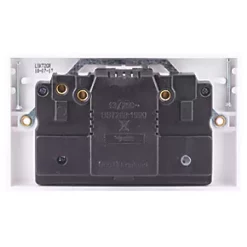 Schneider Electric Exclusive Square Edge 30mA 2-Gang Unswitched Active RCD Socket White -Sockets Sales Store 612JT A3