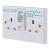 Schneider Electric Exclusive Square Edge 30mA 2-Gang Unswitched Active RCD Socket White -Sockets Sales Store 612JT P