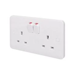 Schneider Electric Lisse 13A 2-Gang SP Switched Plug Socket White