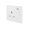 Schneider Electric Ultimate Slimline 13A 1-Gang DP Switched Plug Socket White -Sockets Sales Store 6267J P