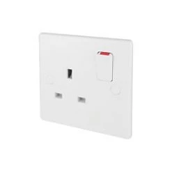 Schneider Electric Ultimate Slimline 13A 1-Gang DP Switched Plug Socket White