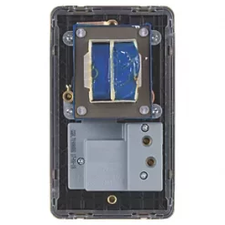 Schneider Electric Lisse Deco 2-Gang Dual Voltage Shaver Socket 115 / 230V Satin Brass with Black Inserts -Sockets Sales Store 632FF A3