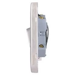 Schneider Electric Lisse Deco 13A Switched Fused Spur with LED Brushed Stainless Steel with White Inserts -Sockets Sales Store 638FF A2