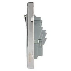 Schneider Electric Lisse Deco 13A 2-Gang DP Switched Plug Socket Polished Chrome with White Inserts -Sockets Sales Store 646FF A2