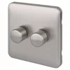 Schneider Electric Lisse Deco 2-Gang 2-Way Dimmer Brushed Stainless Steel -Sockets Sales Store 647CC P