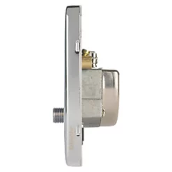 Schneider Electric Lisse Deco 1-Gang Triplex Multimedia Socket Polished Chrome with Black Inserts -Sockets Sales Store 654FF A2