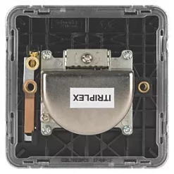 Schneider Electric Lisse Deco 1-Gang Triplex Multimedia Socket Polished Chrome with Black Inserts -Sockets Sales Store 654FF A3