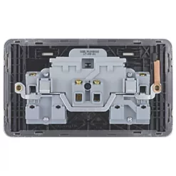 Schneider Electric Lisse Deco 13A 2-Gang SP Switched Plug Socket Brushed Stainless Steel with Black Inserts 9 Schneider Electric Lisse Deco 13A 2-Gang SP Switched Plug Socket Brushed Stainless Steel with Black Inserts -Sockets Sales Store 681CC A3