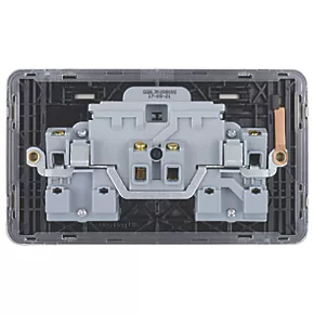 Schneider Electric Lisse Deco 13A 2-Gang SP Switched Plug Socket Brushed Stainless Steel with Black Inserts 6 Schneider Electric Lisse Deco 13A 2-Gang SP Switched Plug Socket Brushed Stainless Steel with Black Inserts - Image 4