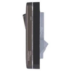 Schneider Electric Lisse Deco 13A 1-Gang SP Switched Socket + 2.1A 2-Outlet Type A USB Charger Mocha Bronze with Black Inserts -Sockets Sales Store 681FF A2