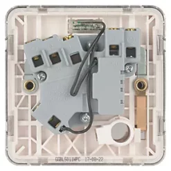 Schneider Electric Lisse Deco 13A Switched Fused Spur with LED Polished Chrome with White Inserts -Sockets Sales Store 690FF A3