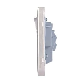 Schneider Electric Lisse Deco 13A 1-Gang DP Switched Plug Socket Brushed Stainless Steel with White Inserts 5 Schneider Electric Lisse Deco 13A 1-Gang DP Switched Plug Socket Brushed Stainless Steel with White Inserts - Image 3