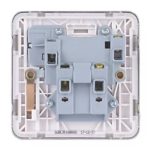 Schneider Electric Lisse Deco 13A 1-Gang DP Switched Plug Socket Brushed Stainless Steel with White Inserts 6 Schneider Electric Lisse Deco 13A 1-Gang DP Switched Plug Socket Brushed Stainless Steel with White Inserts - Image 4