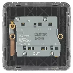 Schneider Electric Lisse Deco 10A 1-Gang 3-Pole Fan Isolator Switch Polished Chrome with Black Inserts -Sockets Sales Store 698FF A3