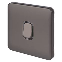 Schneider Electric Lisse Deco 10A 1-Gang 2-Way Retractive Switch Mocha Bronze with Black Inserts