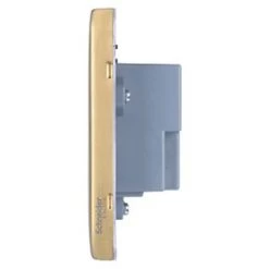 Schneider Electric Lisse Deco 3.1A 2-Outlet Type A USB Socket Satin Brass with Black Inserts -Sockets Sales Store 720FF A2