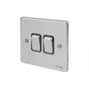 Schneider Electric Ultimate Low Profile 16AX 2-Gang 2-Way Light Switch Polished Chrome with Black Inserts -Sockets Sales Store 7310J P