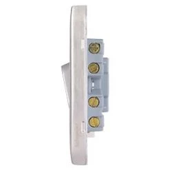 Schneider Electric Lisse Deco 13A Switched Fused Spur Brushed Stainless Steel with White Inserts -Sockets Sales Store 734FF A2