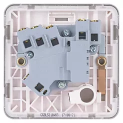 Schneider Electric Lisse Deco 13A Switched Fused Spur Brushed Stainless Steel with White Inserts -Sockets Sales Store 734FF A3