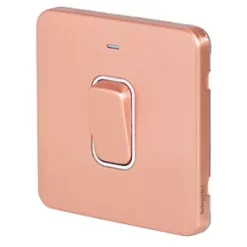 Schneider Electric Lisse Deco 50A 1-Gang DP Cooker Switch Copper with LED with White Inserts