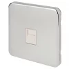 Schneider Electric Lisse Deco Slave Telephone Socket Polished Chrome with White Inserts -Sockets Sales Store 749FF P