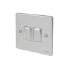 Schneider Electric Ultimate Low Profile 16AX 2-Gang 2-Way Light Switch Polished Chrome with White Inserts -Sockets Sales Store 7622J P