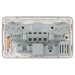 Schneider Electric Lisse Deco 13A 2-Gang SP Switched Socket + 2.1A 2-Outlet Type A USB Charger Polished Chrome with White Inserts -Sockets Sales Store 784FF A3