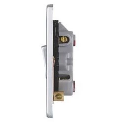 Schneider Electric Ultimate Low Profile 20AX 1-Gang DP Control Switch Brushed Chrome with Neon with Black Inserts -Sockets Sales Store 7863J A3