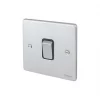 Schneider Electric Ultimate Low Profile 16AX 1-Gang 2-Way Light Switch Brushed Chrome with Black Inserts -Sockets Sales Store 7946J P