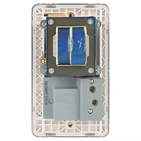 Schneider Electric Lisse Deco 2-Gang Dual Voltage Shaver Socket 115 / 230V Polished Chrome with White Inserts 6 Schneider Electric Lisse Deco 2-Gang Dual Voltage Shaver Socket 115 / 230V Polished Chrome with White Inserts - Image 4