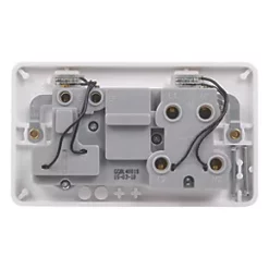 Schneider Electric Lisse 45A 2-Gang DP Cooker Switch & 13A DP Switched Socket White with LED -Sockets Sales Store 8103J A3