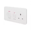 Schneider Electric Lisse 45A 2-Gang DP Cooker Switch & 13A DP Switched Socket White with LED -Sockets Sales Store 8103J P