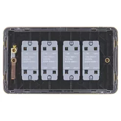 Schneider Electric Lisse Deco 10AX 4-Gang 2-Way Light Switch Satin Brass with Black Inserts -Sockets Sales Store 810FF A3
