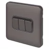 Schneider Electric Lisse Deco 10AX 3-Gang 2-Way Light Switch Mocha Bronze with Black Inserts -Sockets Sales Store 814FF P